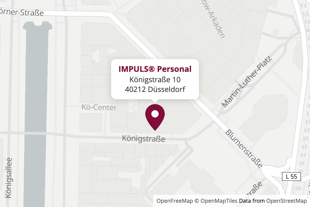 Karte: IMPULS® Personal, Königstraße 10, 40212 Düsseldorf