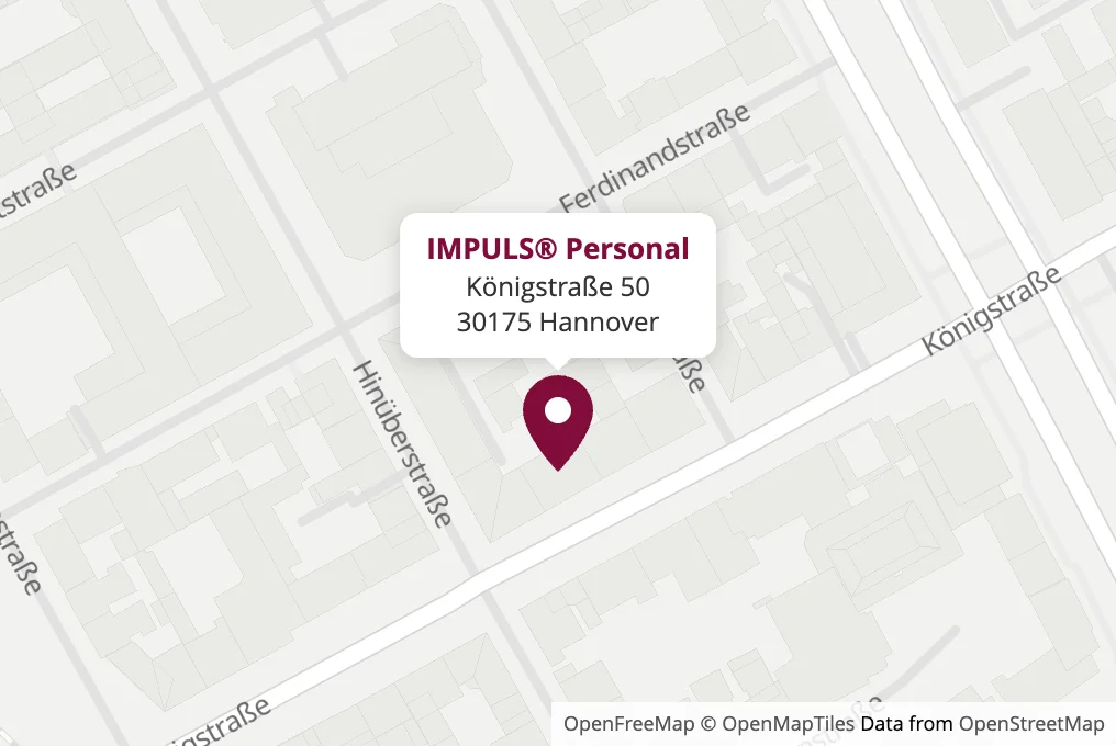 Karte: IMPULS® Personal, Königstraße 50, 30175 Hannover